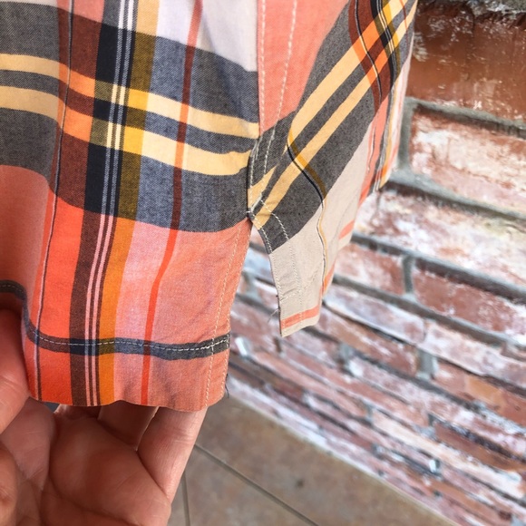 Tommy Hilfiger orange plaid button down size L - Picture 6 of 7